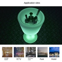CoolQing Seau à glace LED RGB rechargeable personnalisé pour la vente en gros, idéal pour les organisateurs de mariages, la location d'événements, les bars, les boîtes de nuit et la décoration de fêtes
