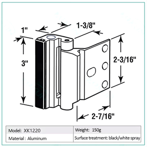 Nhôm childproof Home an ninh Hướng Nội đu Ổ khóa cửa 3 "kim loại gia cố xi lanh khóa 800 lbs cửa bắt closers - Product Image 3