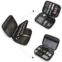 Voyage électronique Gadget organisateur de stockage Double couches Portable numérique USB chargeur sac de rangement câble organisateur
