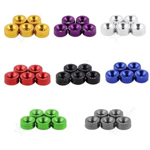 Anodized Aluminum Washers Custom Logo CNC Anodized Color Countersunk Fasteners Set Car Modification Password JDM Aluminum M6 M8 Fender Washers With Bolts