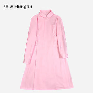 Uniforme d'infirmière asymétrique rose Offre Spéciale bon produit robe longue à manches longues épaisse anti-transparente pour l'hôpital - Product Image 3