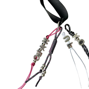 Cuentas de letras acrílicas plateadas, cuentas deslizantes de alfabeto con agujero grande para correas de bolsos <span class=keywords><strong>y</strong></span> pulseras - Product Image 6