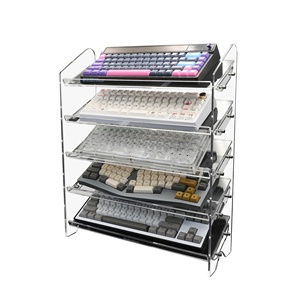 卸売クリアアクリルオーガナイザーデスクトップシェルフホルダーカスタマイズキーボードメカニカルキーボードアクリルキーボードディスプレイスタンド - Product Image 1