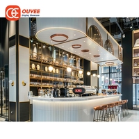 Présentoir de sol pour exportateurs, Projet clé en main pour café, Magasin de café multi-niveaux en plexiglas