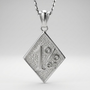 สร้อยคอสแตนเลสสตีลวินเทจทรงรอมบัส 1%er  แบบปรับแต่งได้  แฟชั่นเท่สไตล์สตรีท  จี้โลโก้สำหรับผู้ชาย - Product Image 2