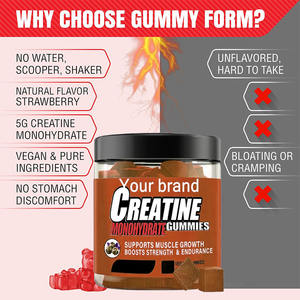 Gommes de créatine monohydratée <span class=keywords><strong>BCAA</strong></span> pour la croissance musculaire - Complément sans sucre certifié Halal pour la <span class=keywords><strong>musculation</strong></span> et l'entraînement de force - Product Image 2