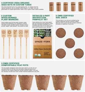 Kit USDA Organic 23pc pour jardin intérieur Fleurs comestibles sans OGM-Pots de tournesol thaïlandais au <span class=keywords><strong>basilic</strong></span> illustrés pour utilisation au sol - Product Image 2