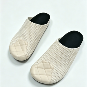 Pantuflas de Hombre con Punta Cerrada, Transpirables, con Orificios, Parte Superior de Cuero Genuino, Detalle Acolchado, <span class=keywords><strong>para</strong></span> Verano, Hogar, Hotel, Uso Diario - Product Image 4