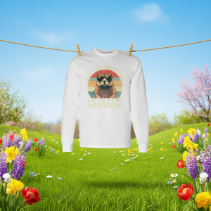 Camiseta de manga larga con estampado de mapache con gafas de sol, diseño de feliz cumpleaños de mapache, para el Día del Mapache - Product Image 3