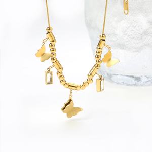 Ason - Joyería de Moda para Mujer, Collar de Mariposa Chapado en Oro de 18k, Resistente al Agua, con Circonita Cúbica, Acero Inoxidable - Product Image 1