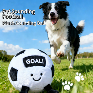 Популярная игрушка для собак в виде футбольного мяча с реалистичным дизайном, издающая звуки, для чистки и стачивания зубов, развлекательная игрушка для бордер-колли. - Product Image 4