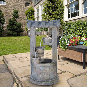 <span class=keywords><strong>Enchanted</strong></span> <span class=keywords><strong>Garden</strong></span> Wooden Wish Well Neuer Solar wasserspiel brunnen aus Poly resin - Product Image 4