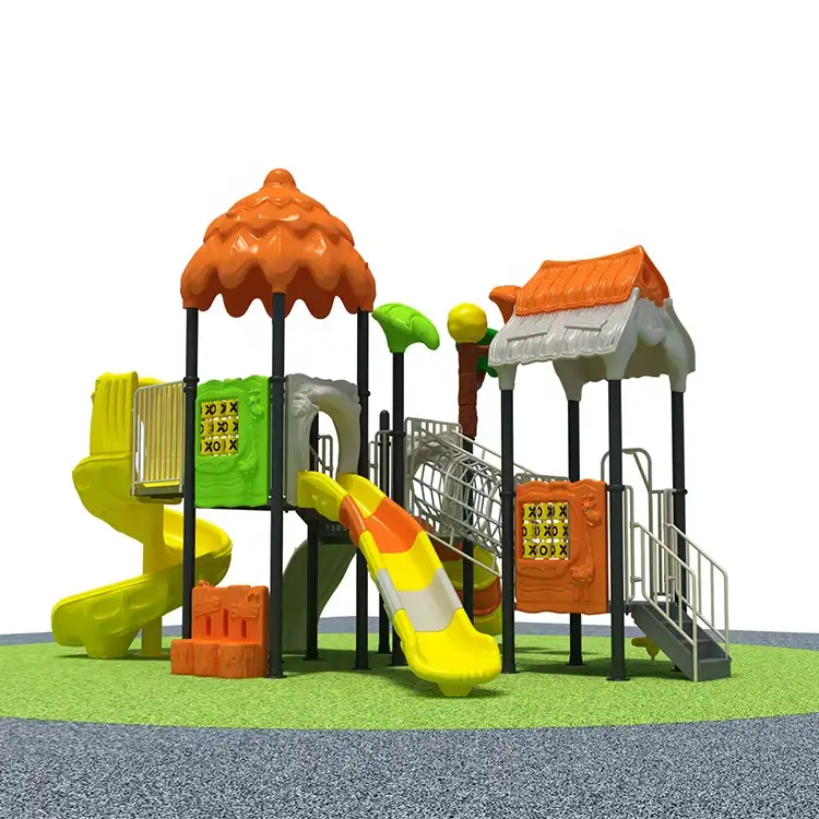 Professional children galvanized steel material outdoor playground equipment plastic slide made in China