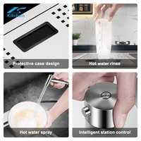 Station extérieure noire faite à la main SUS 304 en acier inoxydable monotrou lave-tasse Nano traitement de surface sous-montage bol unique
