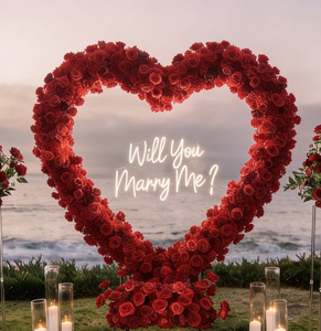 Decorazione a Cuore Tutto in Uno in Seta Ecologica per San Valentino e Matrimoni con Sfondo, Rose Secche, Bomboniere e Accessori per Feste - Product Image 1