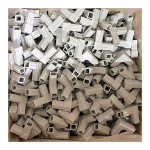 Plastic Material Square Tube Connectors 20Mm 25Mm 30Mm Plastic Fitting For Square Pipes