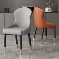 Chaise de salle à manger nordique de luxe en tissu doré, velours, métal, cuir, bois – Ensemble moderne pour la maison, mobilier de salle à manger, chaises de restaurant