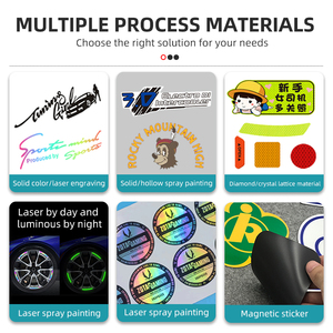 Autocollants Personnalisés en <span class=keywords><strong>Vinyle</strong></span> pour Voiture, Décoration Imprimée 3D, Décalcomanies Magnétiques Réfléchissantes en Métal pour Vitres Extérieures, Étiquettes Logo - Product Image 3