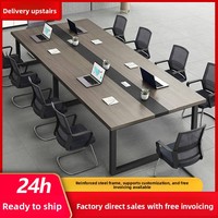 HYZ-204X Table de conférence longue moderne et simple en acier, mobile, capacité de 10 personnes, mobilier de bureau pour entreprise