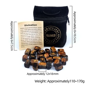 Pedras Rúnicas de Cristal Natural em Forma Irregular, 25 Peças em Saco de Tecido para Presente - Product Image 2