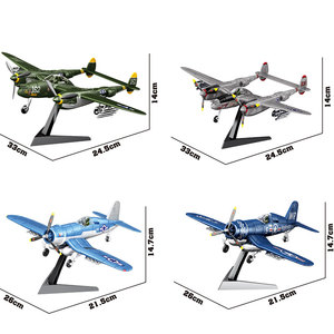 Modèles d'avions de collection à construire : P-38 Lightning 1/48, F4u <span class=keywords><strong>Corsair</strong></span>, P-51 Mustang, Bf109 chasseur allemand 1/42 - Product Image 1