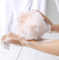 Spons Mandi Pengelupas Kulit dan Spons Mandi Bunga, Bola Mandi Spons Ramah Lingkungan, Loofah Jala untuk Mandi