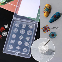 3D Silicone Moule Transparent Sculpture Flocon De Neige Papillon Estampage Plaque 3D Autocollant DIY Modèle Manucure Outils