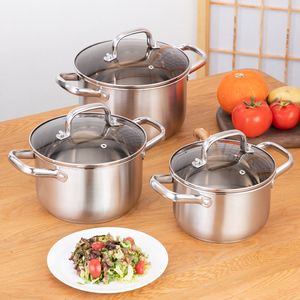 Nhà cung cấp chuyên nghiệp của 201 thép không gỉ hiện đại 12-mảnh Cookware Set gương đánh bóng máy rửa chén lò an toàn biểu tượng tùy chỉnh tùy chọn - Product Image 1