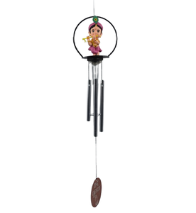 Campana de Viento Krishna Bhakti Bansidhar de 90 mm, Material PVC/ABS, Campana Decorativa Moderna para Colgar, Espiritual - Product Image 1