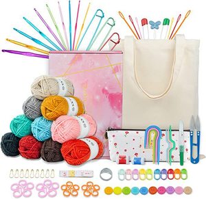 96 ensemble de crochet crochet ensemble bricolage couture à la main accessoires de tricot contenant de la laine stockage novice crochet outil tenue - Product Image 1