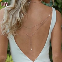 Chaîne de corps de mariée en zircon, bijou de mode de luxe léger, chaîne de dos tendance, vente chaude HY