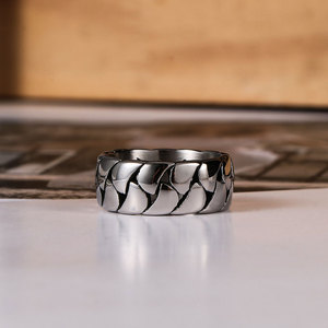 Unisex Geometric <b>Titanium</b> Steel <b>Ring</b> SA147 Openwork Design Gift Jewelry - Product Image 2