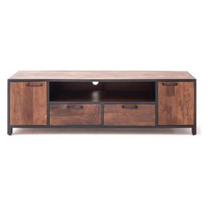 Mueble de TV con estante de madera maciza moderno de último diseño para sala de estar - Product Image 2