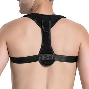 Cinta de suporte ajustável para costas Aolikes, corretor de neoprene para clavícula, cinta de suporte de postura