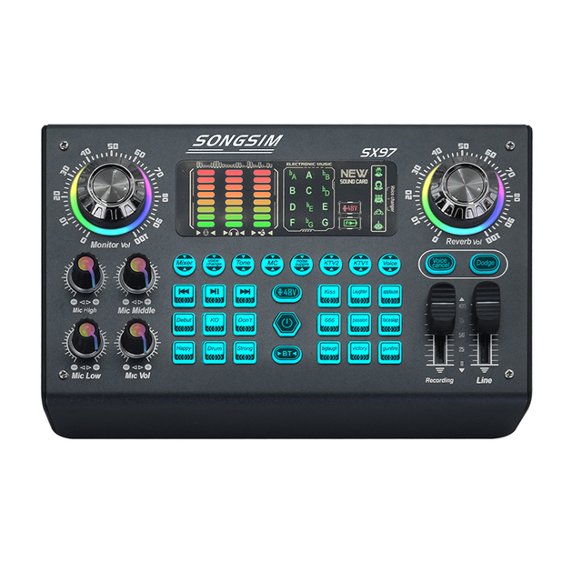 Professional Podcast Equipment Microphone Voice Changer Device Singing Mark Bundle Broadcasting Recording Gaming Sound Card