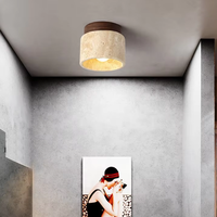 Plafonnier en travertin avec design moderne de style rétro crème, IP65 LED pour couloir, balcon, entrée