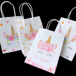 New Paper Gift <strong>Bag</strong> <strong>unicorn</strong> Birthday <strong>Party</strong> Theme Cartoon White Portable Kraft Paper <strong>Bag</strong> - Product Image 4