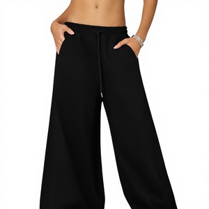 Pantalon de survêtement unisexe tendance pour homme, 480 g/m², 100 % coton, grande taille, coupe ample, jambe large, taille mi-haute - Product Image 4