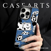 Coque de téléphone magnétique dessin animé pour Iphone16 16pro/promax 15 15promax/14Promax/14pro 14/13 13pro 12 11 coque Texture en Fiber de carbone