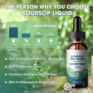 Gouttes liquides de corossol et d'algues, saveur naturelle, 2 liquides - 2 onces / 60 ml - Product Image 4