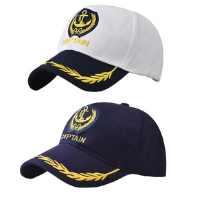 Nouvelle casquette de baseball en coton blanc à 5 panneaux avec logo brodé personnalisé, casquette de capitaine de yacht, bateau, <span class=keywords><strong>marin</strong></span>, pour hommes et femmes - Product Image 1