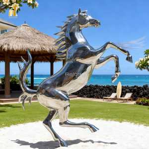 تمثال حصان من الفولاذ المقاوم للصدأ بتصميم مخصص وحجم طبيعي من ريلونج للحدائق والمتنزهات الخارجية - Product Image 6