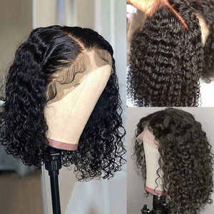 Perruques Courtes Bob Frisées Kinky en Cheveux Naturels Vietnamiens Bruts, Perruques Frontales Sans Colle en Dentelle, Cheveux Humains Naturels pour Femmes Noires - Product Image 2