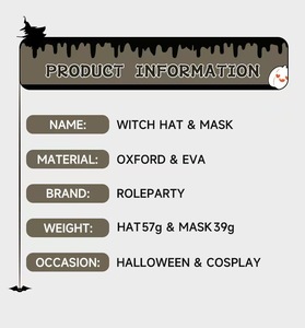 Nuovo Set Cappello <span class=keywords><strong>da</strong></span> <span class=keywords><strong>Strega</strong></span> e Maschera in EVA per Halloween, Costume per Carnevale e Feste in Maschera, <span class=keywords><strong>Parrucca</strong></span> Elegante <span class=keywords><strong>da</strong></span> <span class=keywords><strong>Strega</strong></span> - Product Image 4