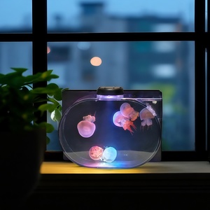 USMILEPET Best-seller Réservoir de méduses en plastique <span class=keywords><strong>Mini</strong></span> réservoir de méduses à usage spécial avec lumière LED pour l'observation des aquariums - Product Image 4