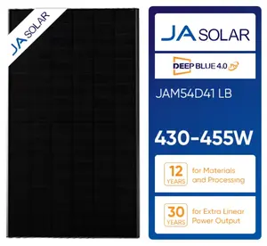 Hot Popular JAM54D41 All Black Bifacial Double Glass N-type 430-455w JA Solar Panels For EU And America Market