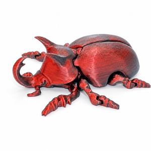 Figurine d'insecte articulée en plastique imprimée en 3D, rhinocéros-scarabée, tendance virale, ornement de bureau, cadeau, vente en gros transfrontalière, produit phare - Product Image 3