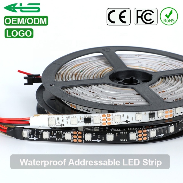 Custom DC12/24V WS2811 WS2815 TM1934 Programmable Pixel LED Lights Waterproof Addressable RGB LED Strip Lights 12V