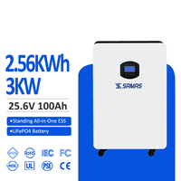 Batería LiFePO4 Todo en Uno Samas de 25.6V 3kW para Almacenamiento de Energía Solar, Apilable, Híbrida, con Protección IP20 y WiFi/RS485