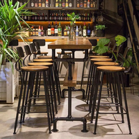 Chaise de bar américaine rétro en bois massif Chaise de bar moderne pivotante pour la maison Tabouret haut léger résistant à l'eau Cuisine extérieure Hôtel